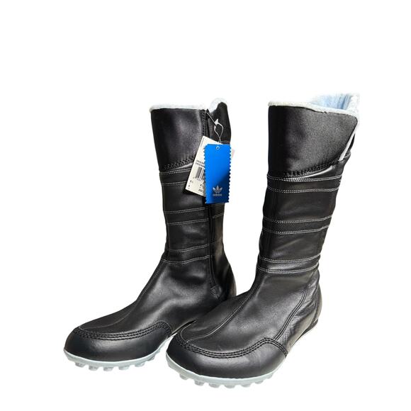 Women’s adidas Black & Blue Zip Up Winter Boots Sz 8 NWT - Picture 1 of 8